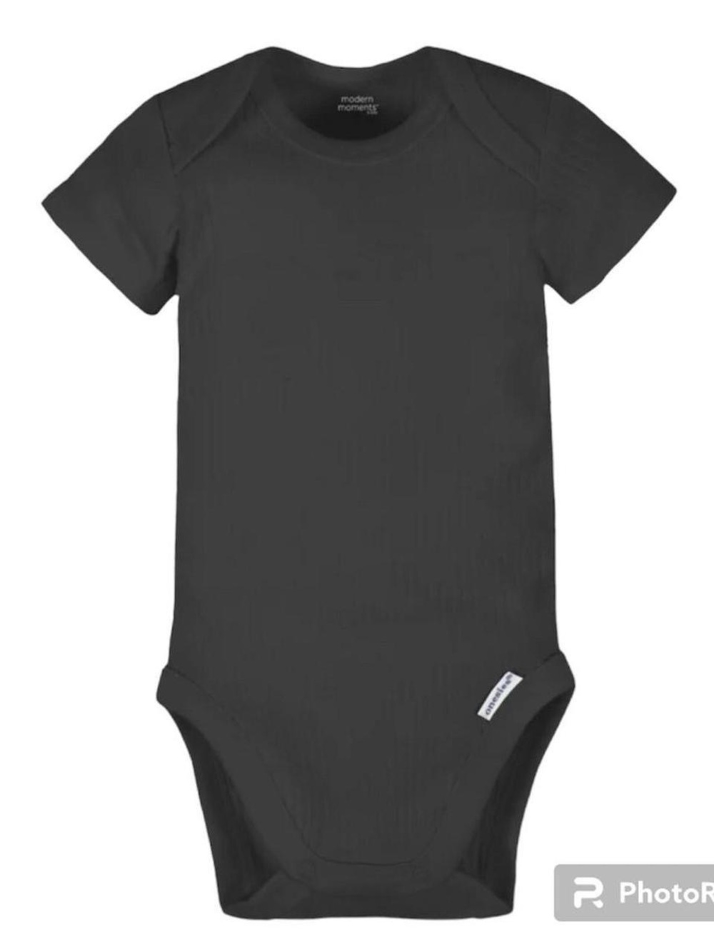 Modern Moments Baby Bodysuit Black Short Sleeve One Piece Cotton Unisex 12M